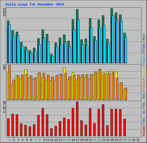 Daily usage for December 2024